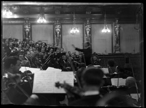Orchesterprobe des Wiener Mitglieds eines Philharmonieorchesters