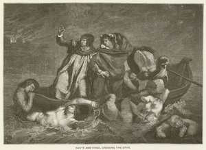 Dante und Virgil überqueren den Styx von Ferdinand Victor Eugene Delacroix