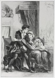 Hamlet und die Königin, 1834 von Ferdinand Victor Eugene Delacroix