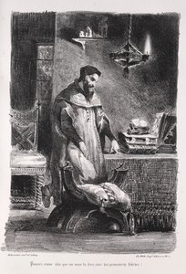 Illustrationen für Faust: Faust in seinem Ankleidezimmer, 1828 von Ferdinand Victor Eugene Delacroix