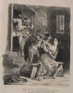 Illustrationen für Faust: Faust im Gefängnis von Marguerite, 1828 von Ferdinand Victor Eugene Delacroix