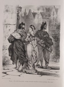 Illustrationen für Faust: Faust versucht Marguerite zu verführen, 1828