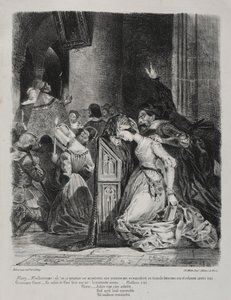 Illustrationen für Faust: Marguerite in der Kirche, 1828 von Ferdinand Victor Eugene Delacroix