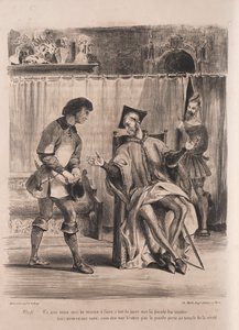 Illustrationen zu Faust: Méphistophélé empfängt den Schuljungen, 1828 von Ferdinand Victor Eugene Delacroix
