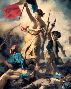 Die Freiheit führt das Volk, 28. Juli 1830, ca. 1830-31 (Detail) (Öl auf Leinwand) von Ferdinand Victor Eugene Delacroix