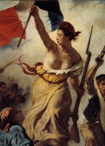 Die Freiheit führt das Volk (Detail) von Ferdinand Victor Eugene Delacroix