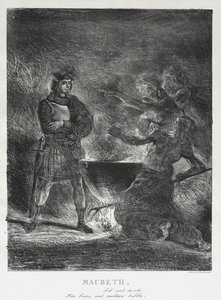 Macbeth konsultiert die Hexen, 1825 von Ferdinand Victor Eugene Delacroix