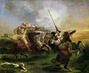 Marokkanische Reiter in militärischer Aktion, 1832