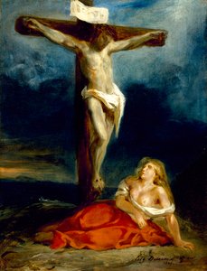Die heilige Maria Magdalena am Fuße des Kreuzes, 1829 von Ferdinand Victor Eugene Delacroix