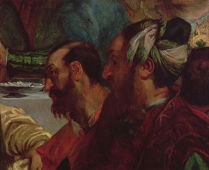 Studie von zwei Köpfen (nach Die Hochzeit zu Kana von Veronese), 1820 von Ferdinand Victor Eugene Delacroix