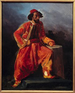 Türkisch sitzend. Vermutliches Porträt von Paul Barroilhet (1805 - 1871) von Ferdinand Victor Eugene Delacroix