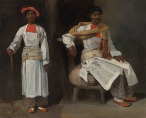 Zwei Studien eines Inders aus Kalkutta, sitzend und stehend von Ferdinand Victor Eugene Delacroix