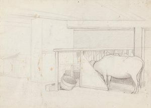 Kalb im Stall von Ferdinand von Wright