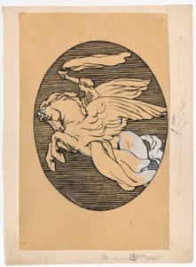 Muse auf Pegasus, Emblem des Theaters "Lutnia" in Wilna von Ferdynand Ruszczyc