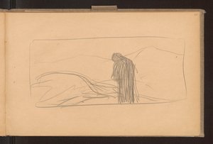 Recto: Der Tod des Pegasus; Verso: Skizzen von gekreuzten Ähren, Entwurf für die Dekoration der Ausgabe "Żurawce" Wl. 1910 von Ferdynand Ruszczyc