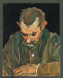 Phongeron liest den Brief seiner Frau, Gustrow von Fernand Barbier