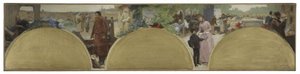 Skizze für das Hôtel de Ville de Paris: Geschichte der Schrift, moderne Zeiten, ca. 1890 von Fernand Cormon