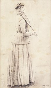 Eine Tennisspielerin; Studie für "Erinnerungen", ca. 1887 von Fernand Khnopff