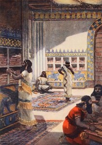 Die berühmte Bibliothek von König Ashur-Bani-Pal in Ninive, Illustration aus 