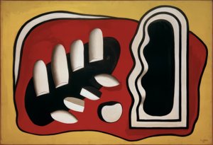 Komposition gelber Hintergrund von Fernand Leger