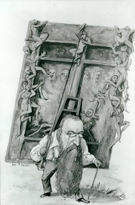 Porträt von Auguste Rodin, der die Tore der Hölle trägt von Fernand Paillet