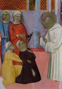 Altarbild des Heiligen Bernhard von Clairvaux: Exorzismus eines Besessenen von Ferrer Bassa