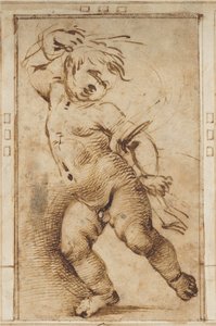 Tanzender Putto mit einem Tuch