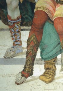 Detail des Schuhwerks, St. Philippus der Apostel vor dem Tempel des Mars in Hierapolis von Filippino Lippi