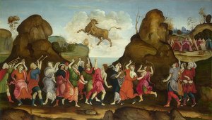 Die Anbetung des Stieres von Filippino Lippi