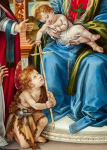Jungfrau mit Kind und Johannes dem Täufer, St. Martin und St. Katharina von Alexandria (Detail des Nerli-Altars)