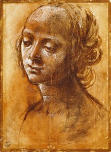 Weibliche Figur, von Filippino Lippi, Zeichnung