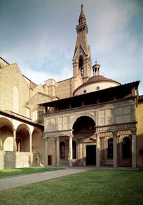 Ansicht der Kapelle der Pazzi von Filippo Brunelleschi (1377-1446)