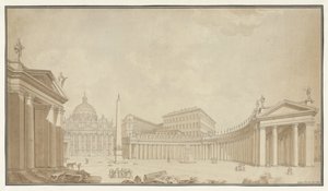 Ansicht des Petersplatzes in Rom von Filippo Citaroni
