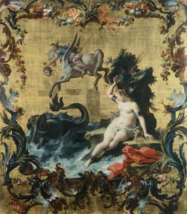 Perseus befreit Andromeda vom Seeungeheuer, von Filippo Falciatore (aktiv 1728-1768)