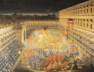 Fest zu Ehren von Königin Christina (1626-89) von Schweden im Palazzo Barberini von Filippo Lauri