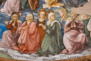 Heilige (Detail der Krönung Mariens) von Filippo Lippi