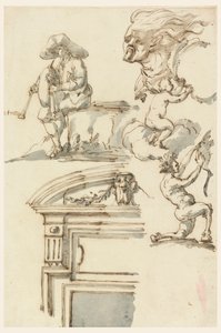 Türrahmen und Figurenstudien von Filippo Marchionni