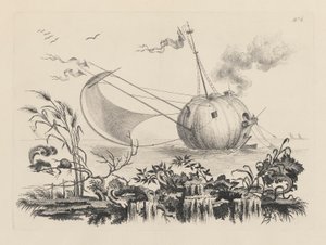 Kürbis, der als Fischerboot dient von Filippo Morghen