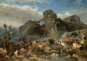 Tiere verlassen die Arche, Berg Ararat