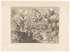 Pulcinella in einem fahrbaren Stuhl von Filippo Vasconi