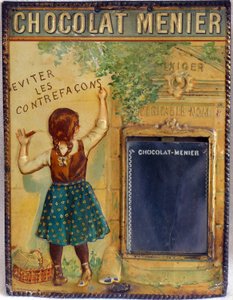 Werbeplakette von Schokolade Menier, um 1900
