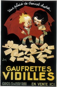 Französische Werbung für Wafer Vidilles (Plakat)