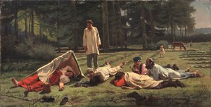 Rast bei der Heuernte, 1887 von Firs Sergeevich Zhuravlev