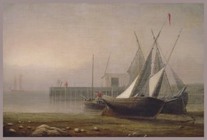 Fischerboote bei Ebbe, ca. 1850er