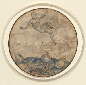 Mann, der vom Himmel fällt von Flemish 17th Century