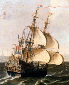Eine Galeone der niederländischen Ostindien-Kompanie
