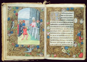 Christus angeklagt, Miniatur aus dem Stafford-Gebetbuch