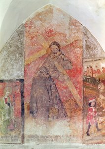 Christus trägt das Kreuz, Wandgemälde in der Krypta, ca. 1480-1540