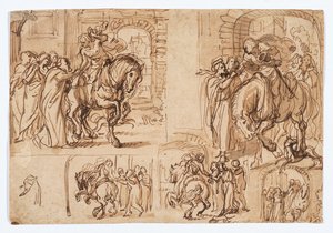 Kompositionsstudien für "Die Rückkehr des verlorenen Sohnes (Lukas 15:11-32)" von Flemish School