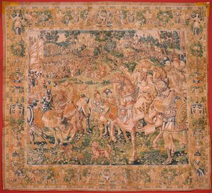 Das Buch Judith. Nebukadnezars Armee. Erster Wandteppich der Serie. von Flemish School